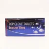 Zopisign 10 mg Zopiclone tablets box isolated on clean white background